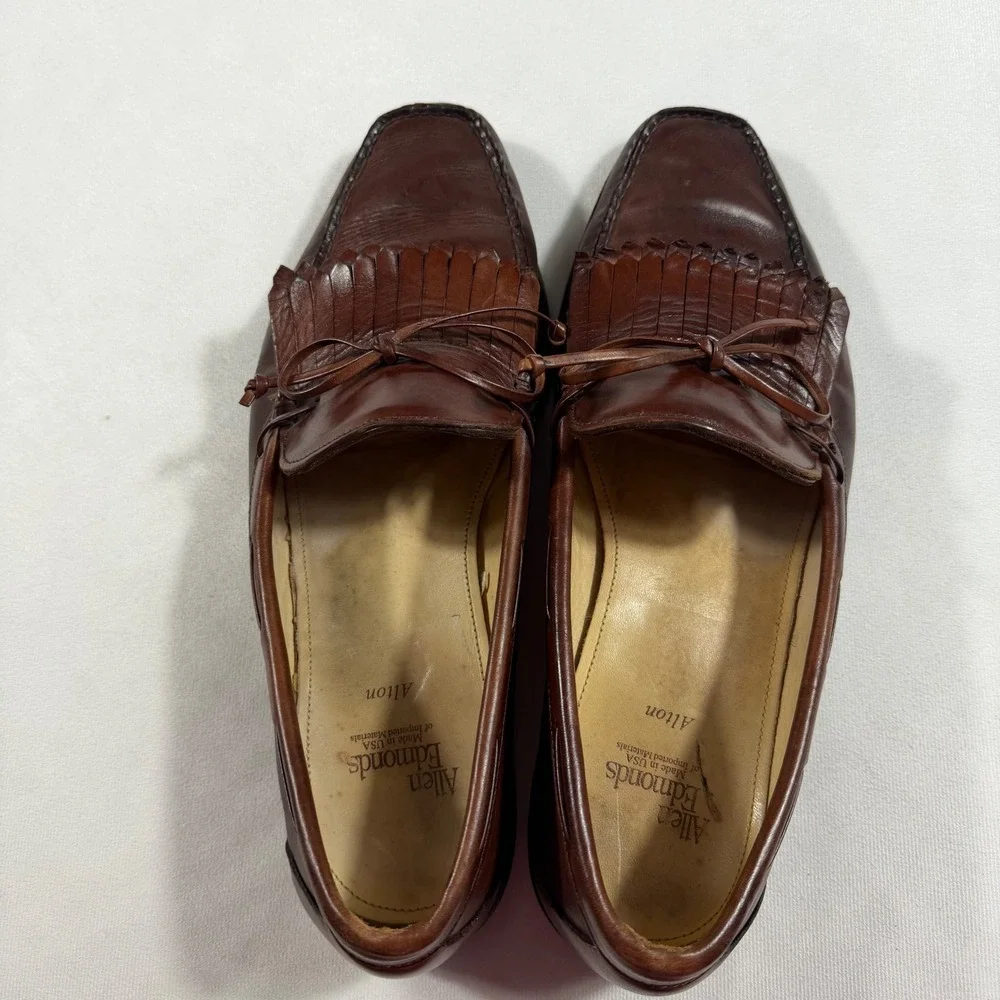 Allen Edmonds Alton‎ Mens Brown Leather Kiltie Tassel Loafers Size 10.5 EEE